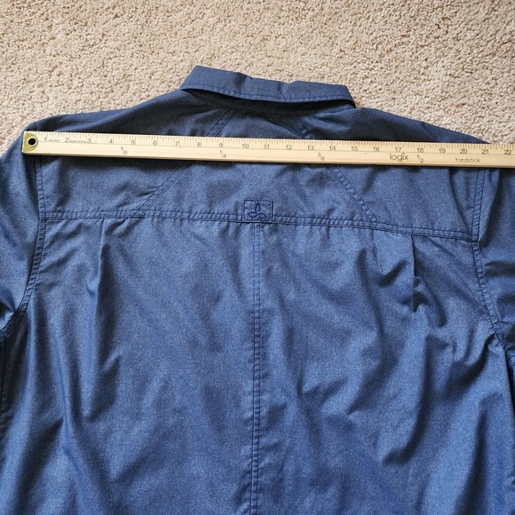 Prana Shirt Mens XL Long Sleeve Kip Hiking Fishing Roll Tab Button UPF 50+ Blue - Picture 10 of 13